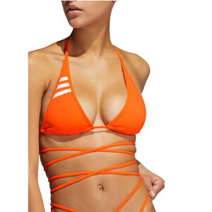 NWT Adidas Ivy Park IVP Strappy Triangle Bikini Top Swimwear Solar Orange 3X